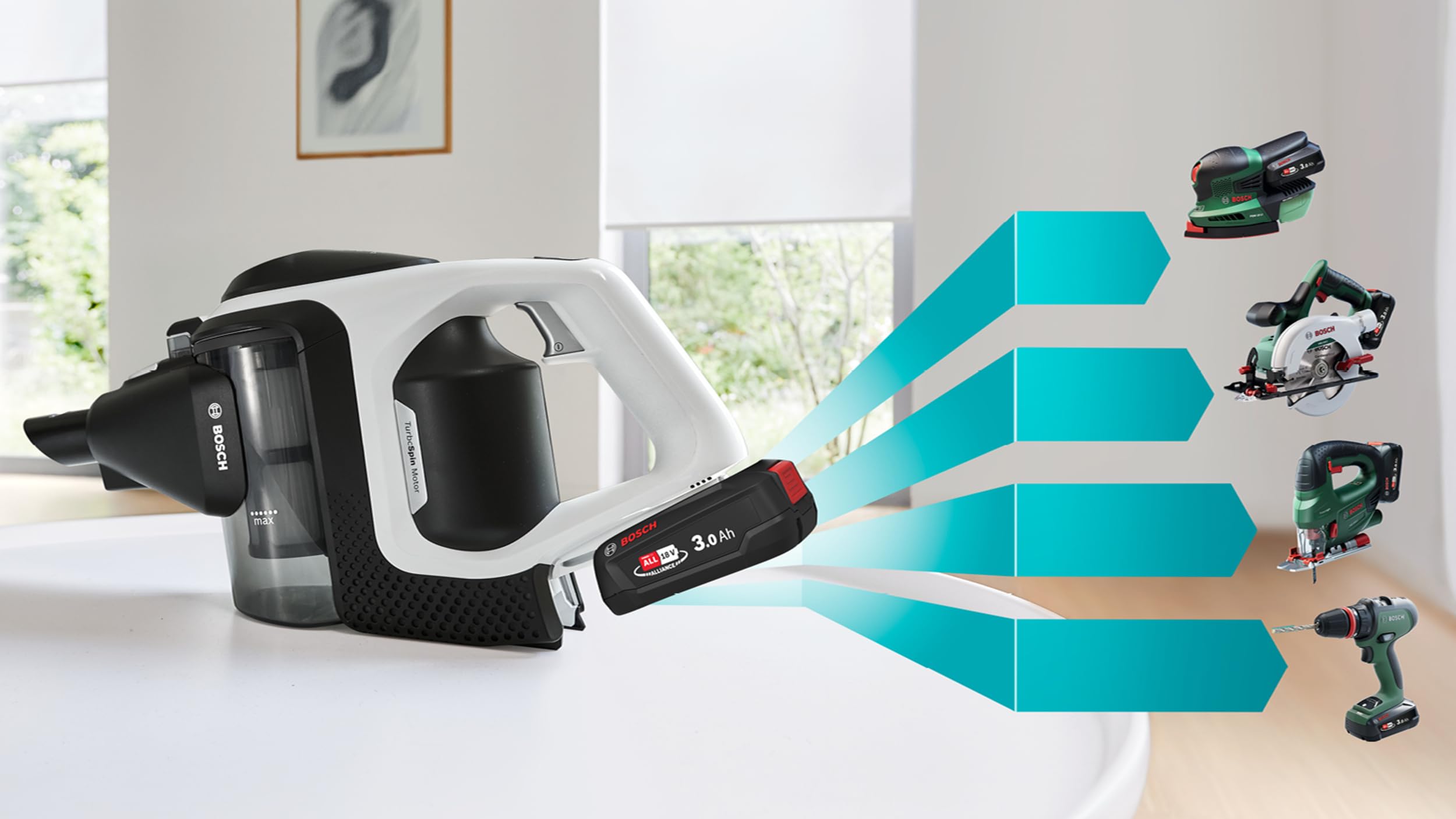 Bosch - Batería Recargable Power for All, 18V 3.0Ah, para Aspiradores sin Cable Unlimited, Alto Rendimiento y autonomía, Negro, BHZUB1830.
