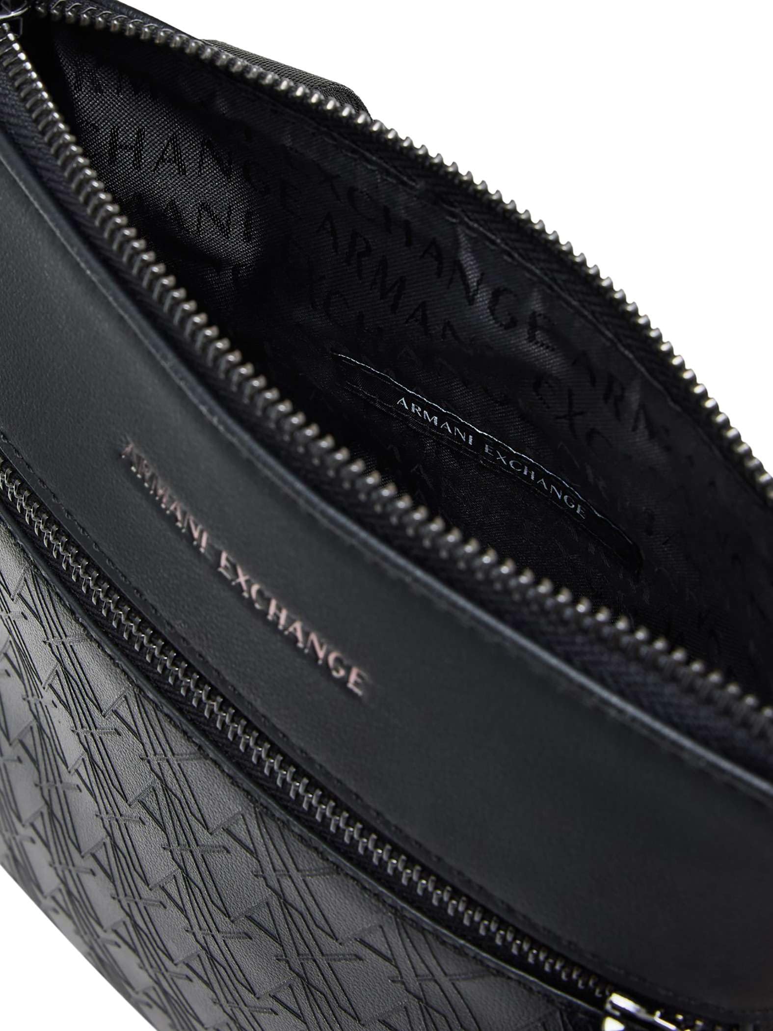 Armani Exchange Męski Płaska Torba Listonoszka Na Ramię, Black, One Size