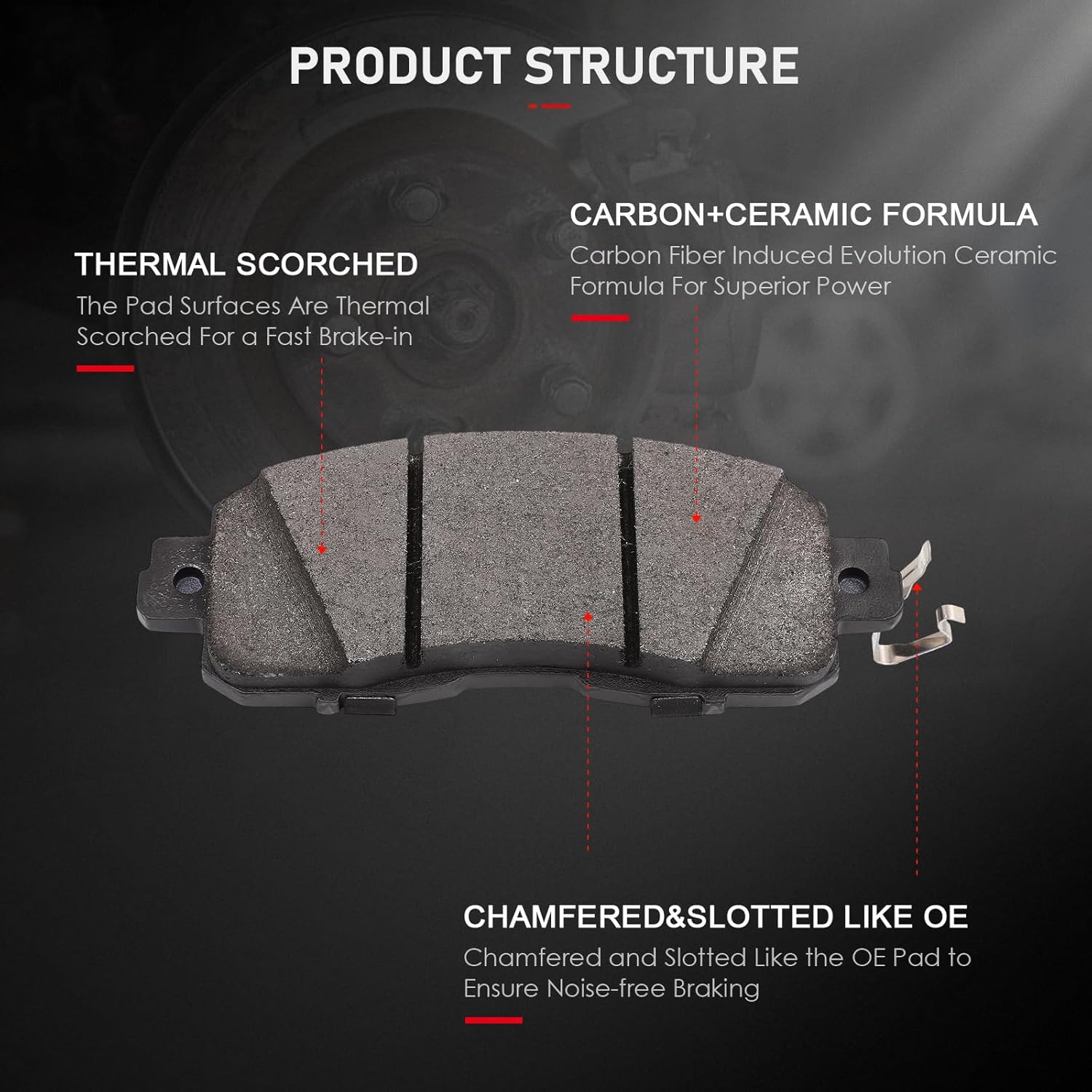 cciyu D905 D1650 Front Rear Ceramic Brake Pads Kits 8pcs fit For 2013-2017 For Nissan Altima