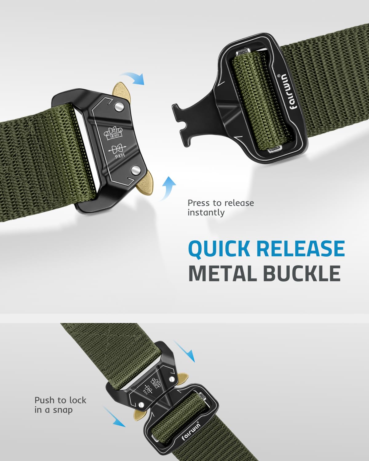 Web Belt Rigging Snapklik.com : FAIRWIN Tactical Belt, Military Style Webbing Riggers ...