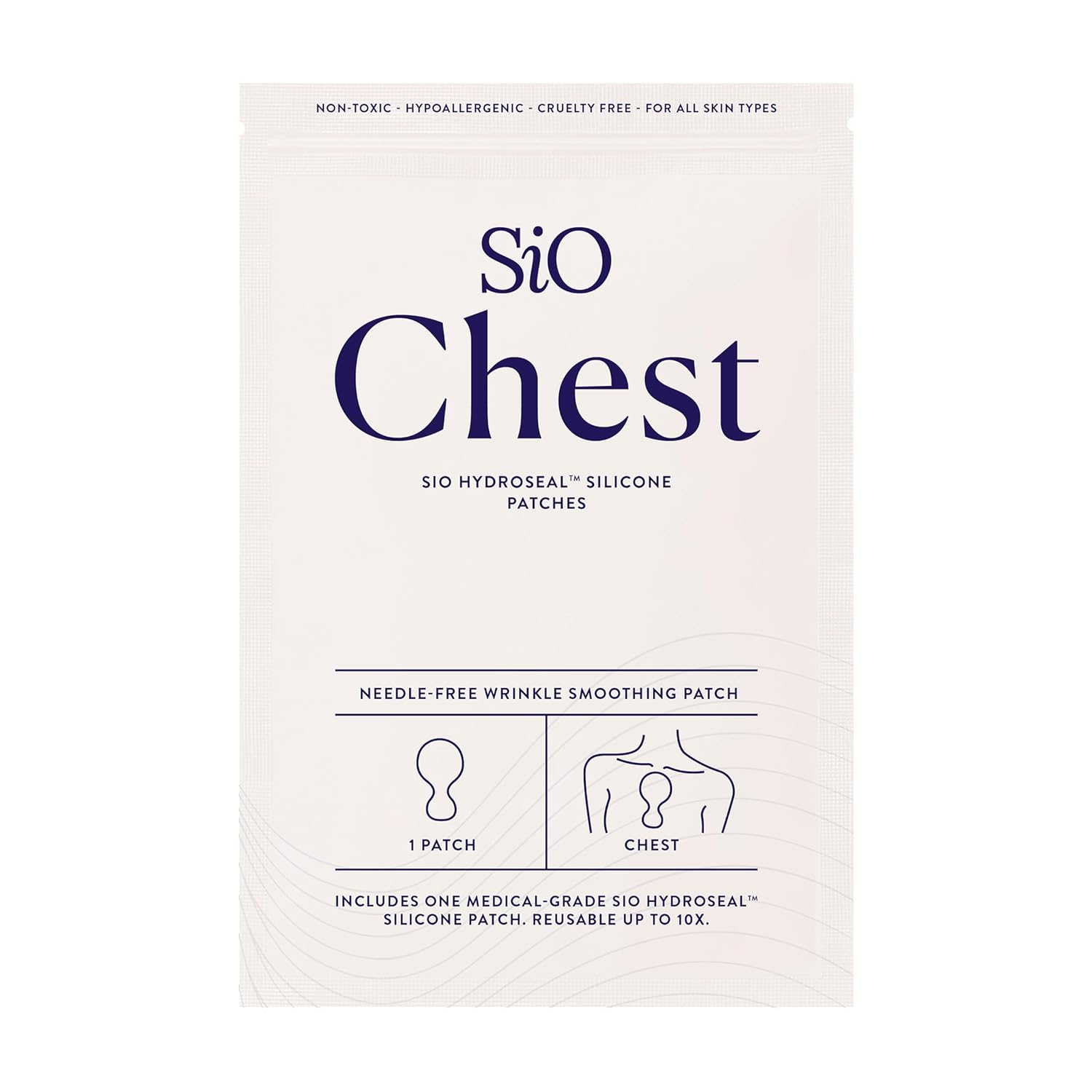SiO Beauty ChestLift - Wrinkle-Smoothing, Medical-Grade Silicone Patches for Chest Fine Lines - Reusable Up to 10x - Cruelty-Free & Environmentally-Friendly Hydrating Beauty Patches - 1 Patch