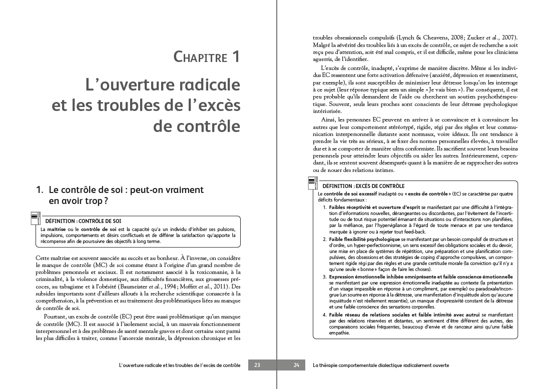 La thérapie comportementale dialectique radicalement ouverte: Traiter les troubles de l'excès de contrôle