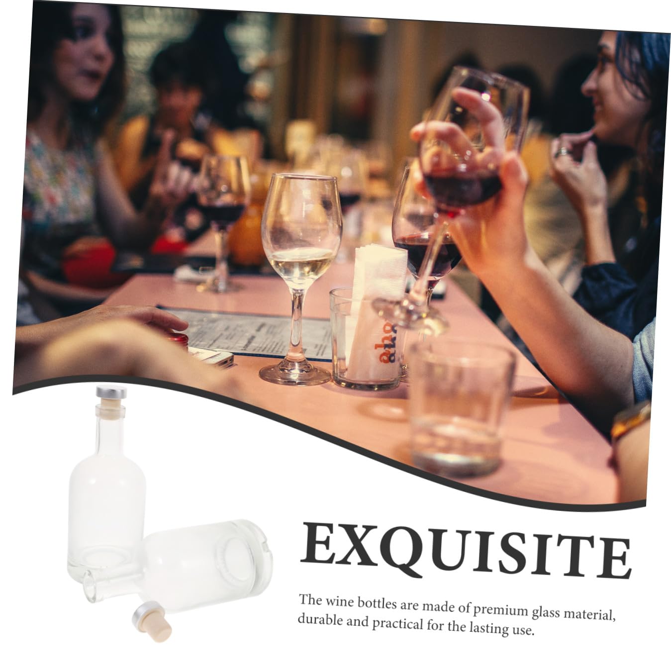 2 Stück-Pack Wodkaflaschen aus Glas 375ml Transparent Dickwandig