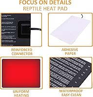 Vista 3 de Aiicioo Termostato para debajo del tanque - Alfombrilla térmica para reptiles con control de temperatura Alfombrilla térmica para reptiles
