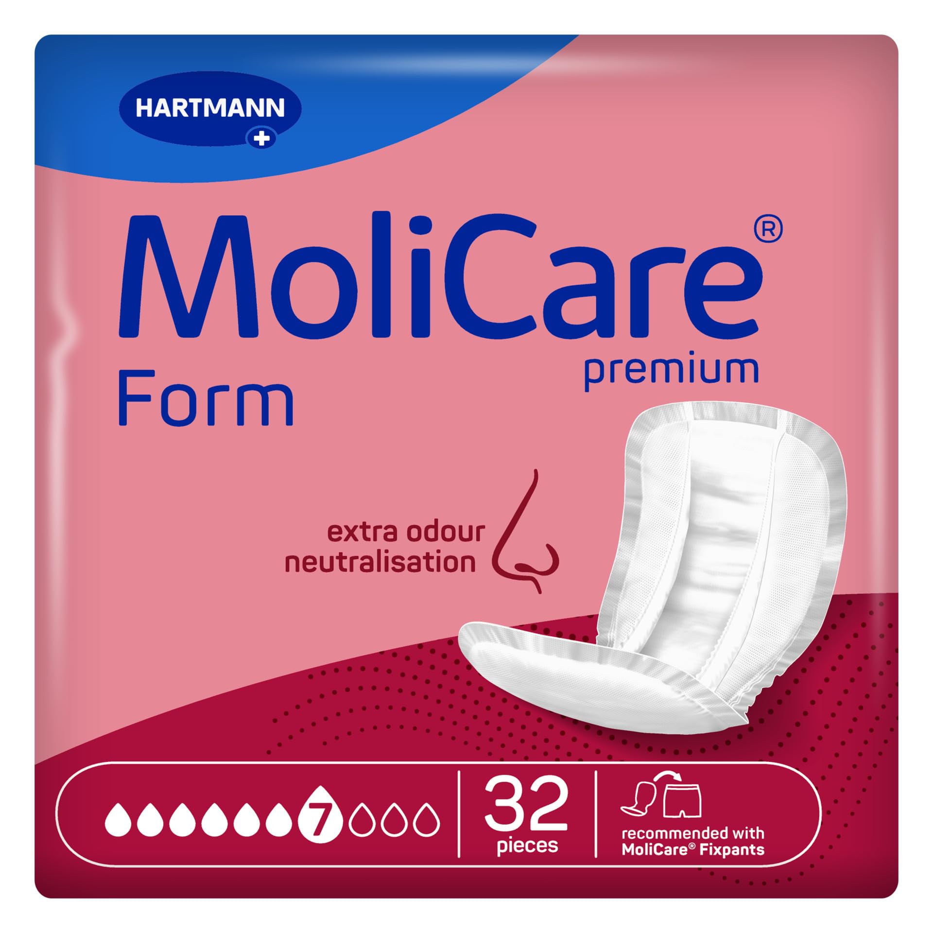 Molicare Premium Form, To Be Used With Fixpants, 7 Drops, Pack Of 32