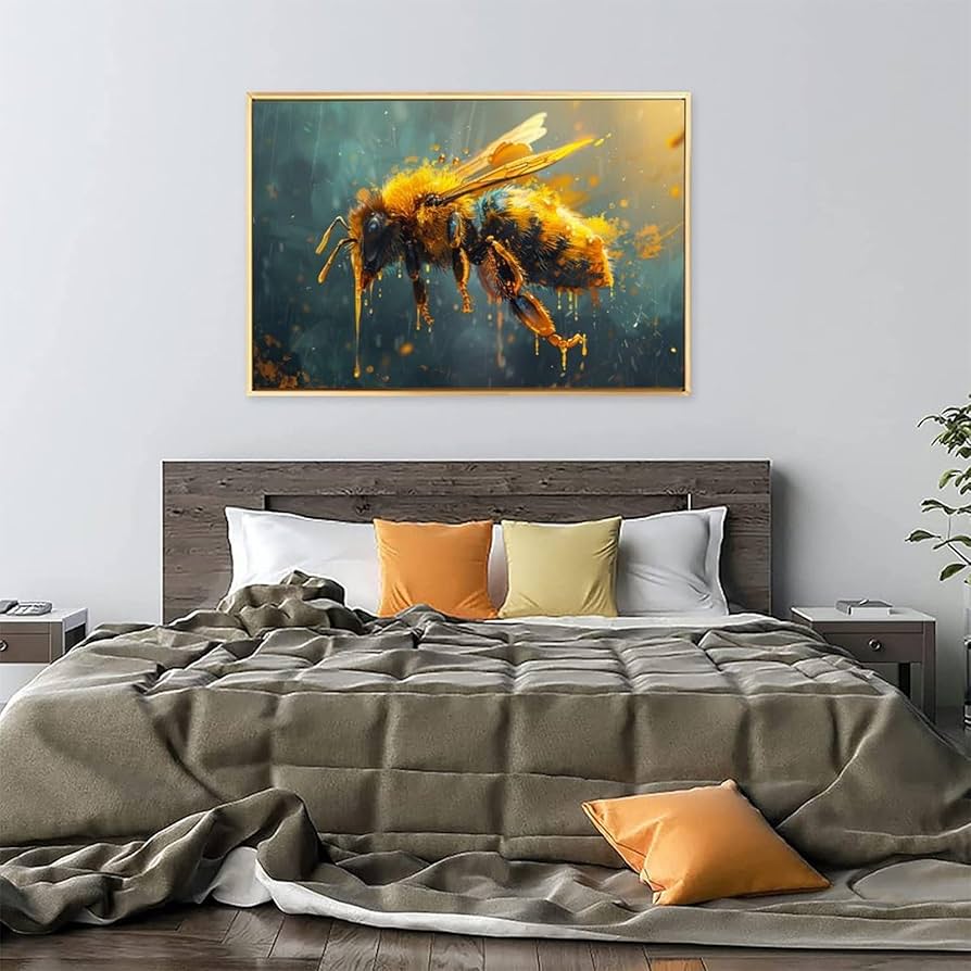 Amazon.co.jp: 絵画 蜂蜜まみれのミツバチ アートパネル ポスター 動物
