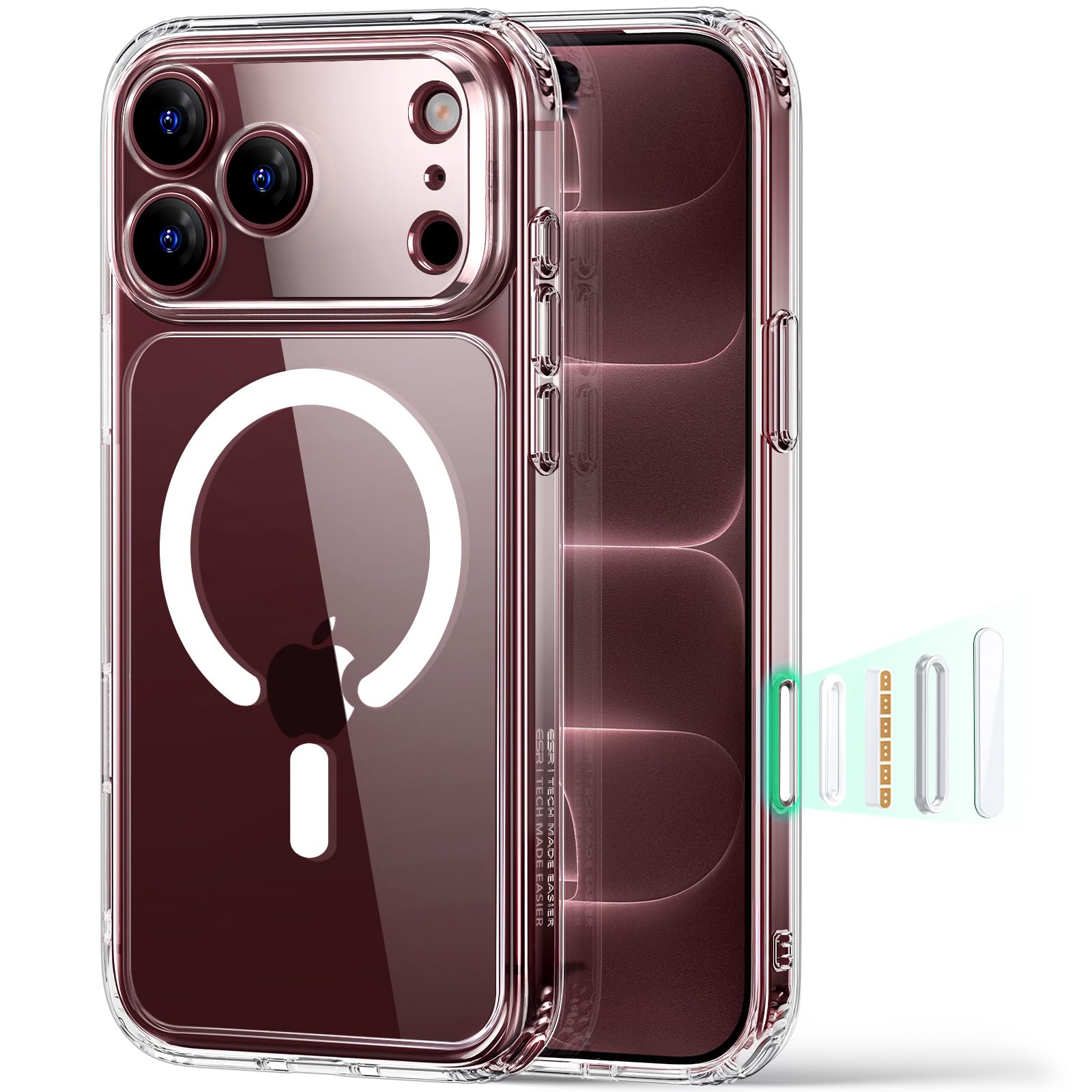 ESR Classic Hybrid Cover per iPhone 18 Pro Max/17 Pro Max, Trasparente | Anti-ingiallimento a lunga durata, Ultrasottile, Compatibile con MagSafe, Protezione militare 3X, Custodia Magnetica