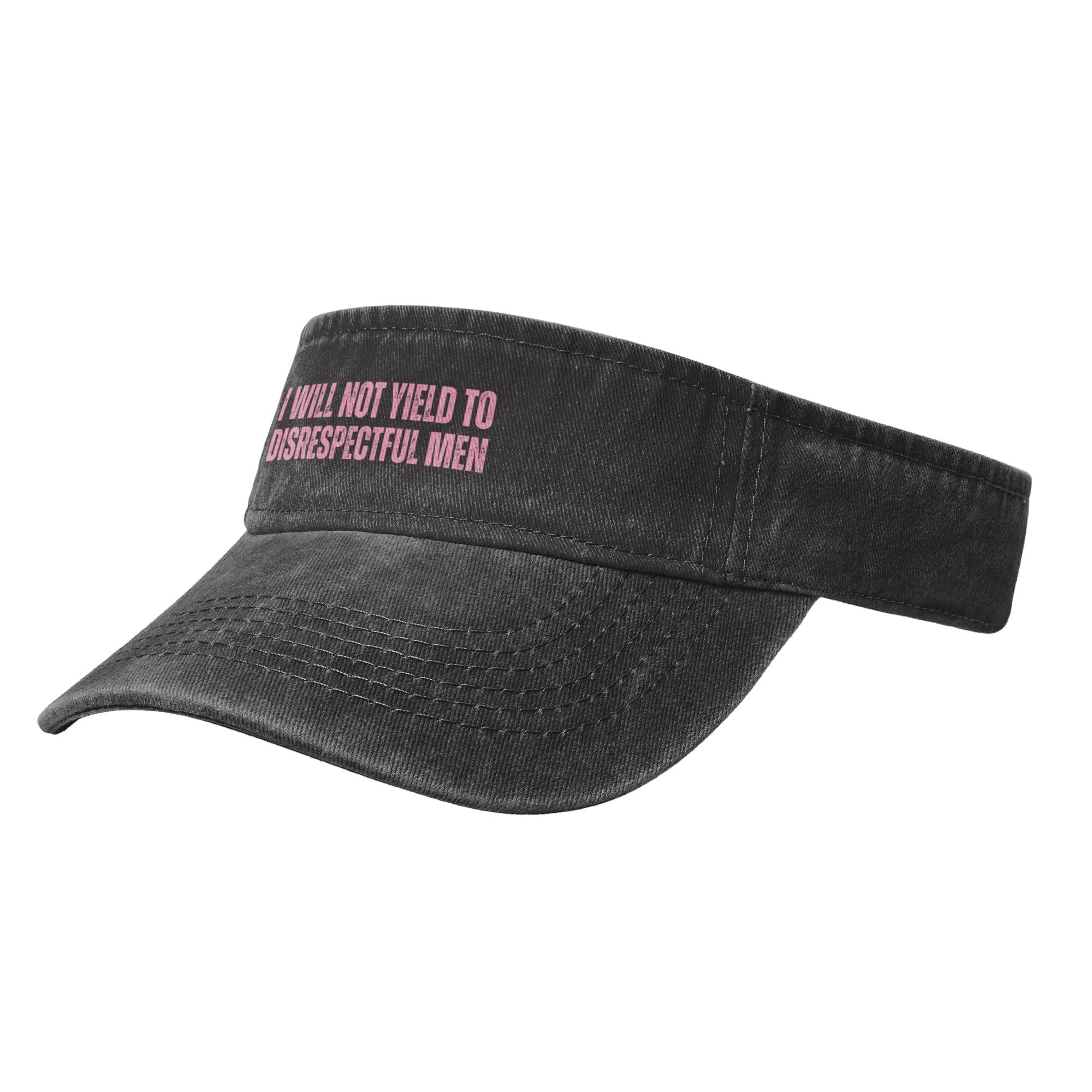 I Will Not Yield to Disrespectful Visor Hat Men Empty Top Golf Baseball Caps Black