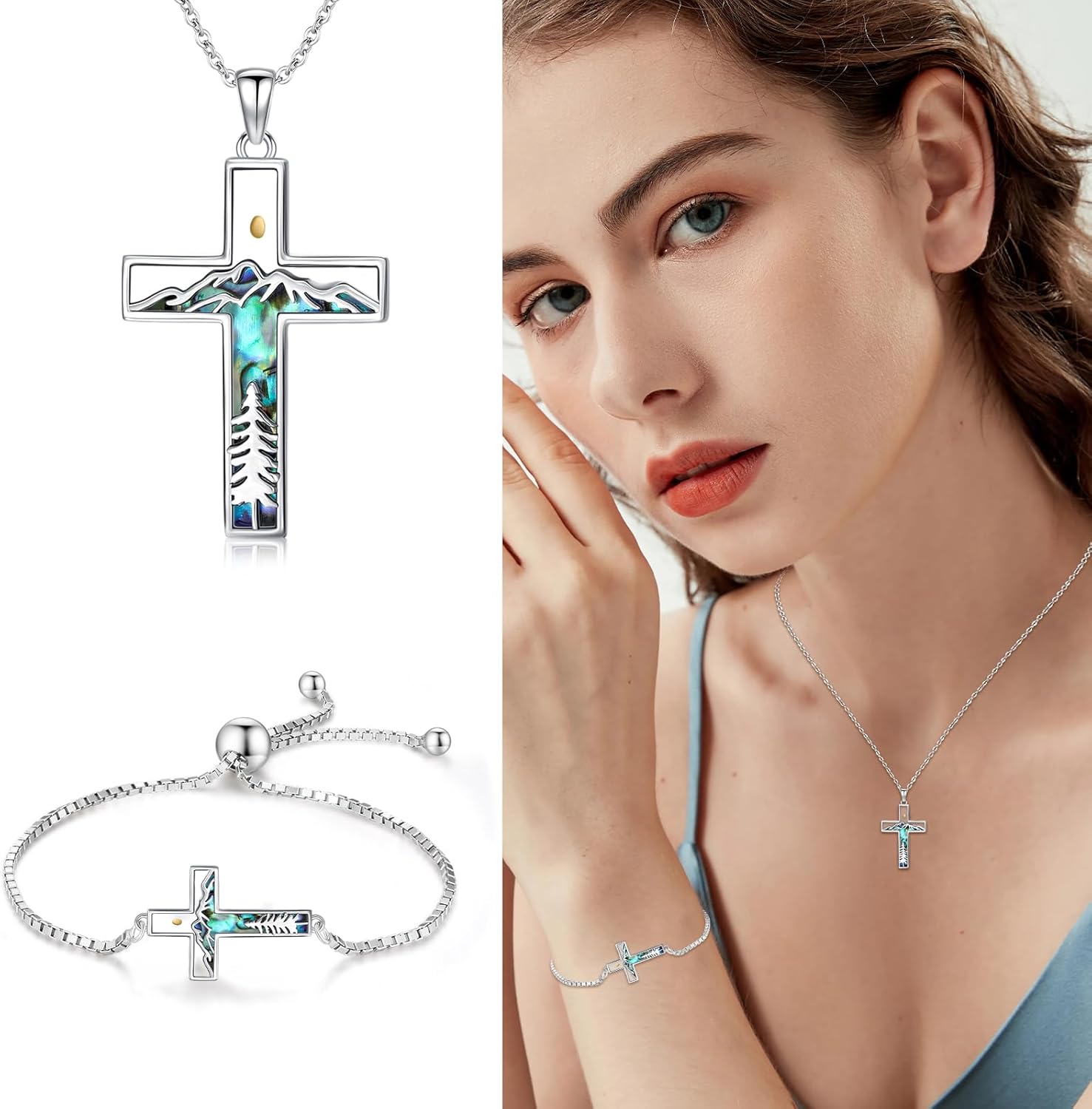 Cross/Mustard Seed Bracelet Gifts for Women 925 Sterling Silver Bracelet Faith Christian Jewelry Religious Christmas Gift for Wife - Image 5