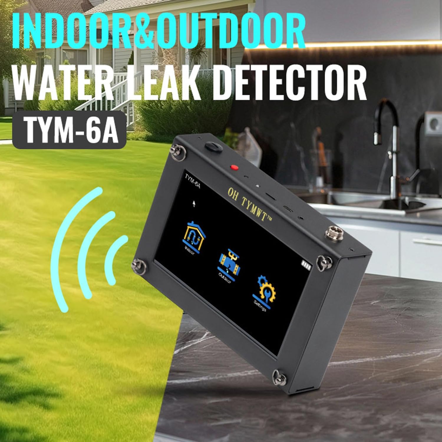 Detector Profesional de Fugas de Agua TYM-6A - Detección por IA, Doble Pantalla, Frecuencia Ajustable para Tuberías
