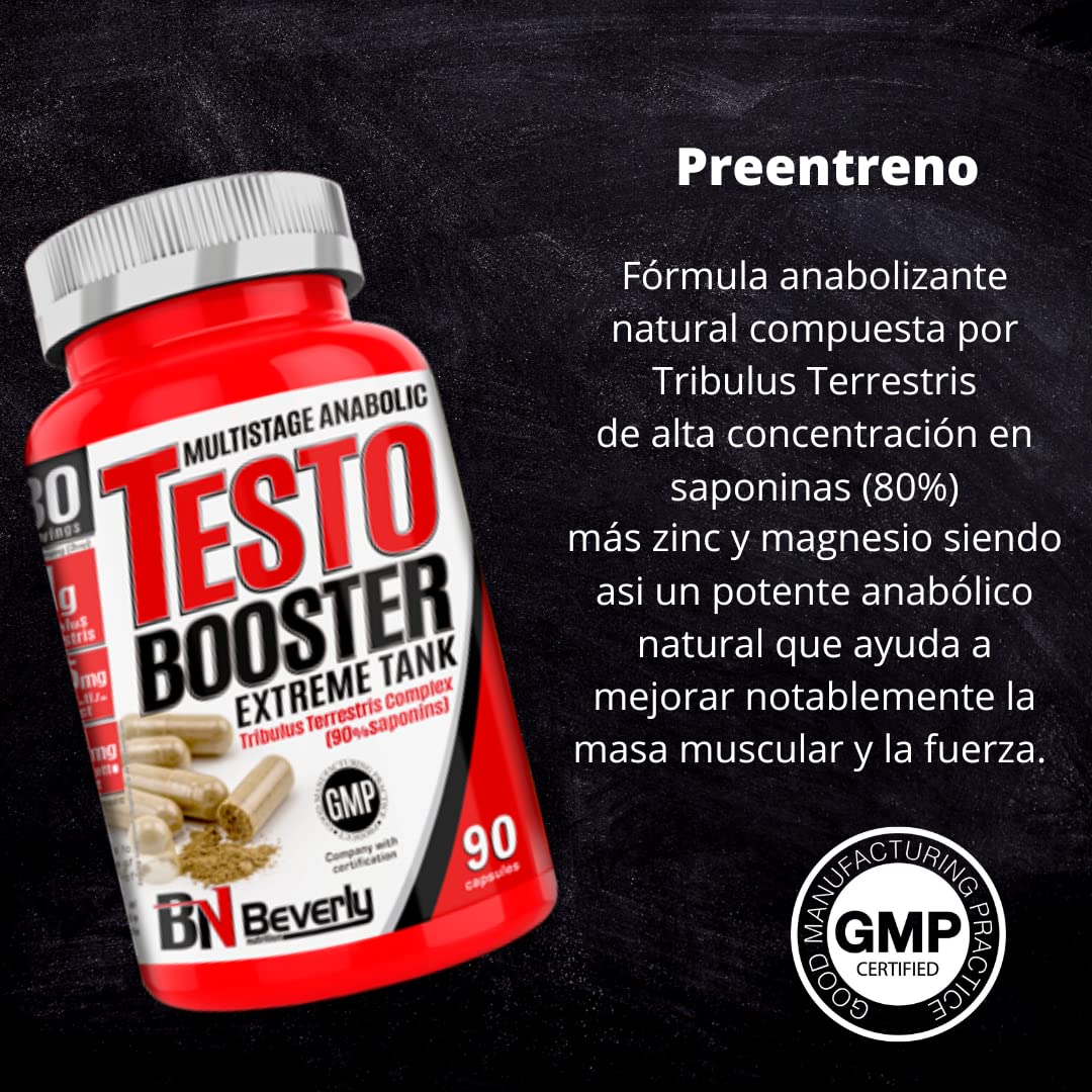 Beverly Tribulus Terrestris 900 mg 90% Saponinas + Avena Sativa, Zinc y Vitamina B6 | 90 Cápsulas Vegetales | 30 Servicios | Vitalidad Masculina, Fuerza y Resistencia