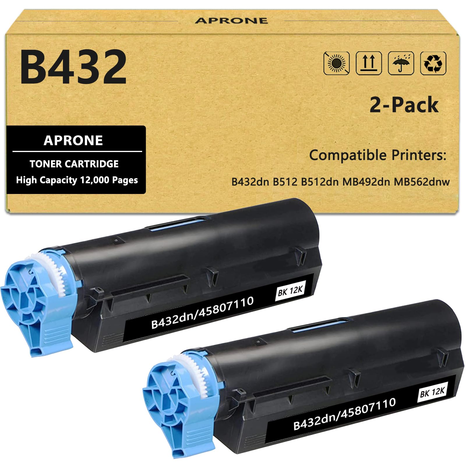 Amazon.co.jp: APRONE B432 45807110 ブラックトナーカートリッジ OKI