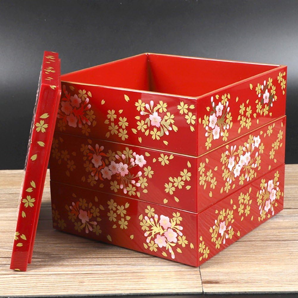 Boîte À Bento Traditionnelle Japonaise, Boîte À Bento Laquée À Trois Couches, Boîte À Sushi Portable, Boîte De Rangement pour Aliments, Boîte Laquée Traditionnelle