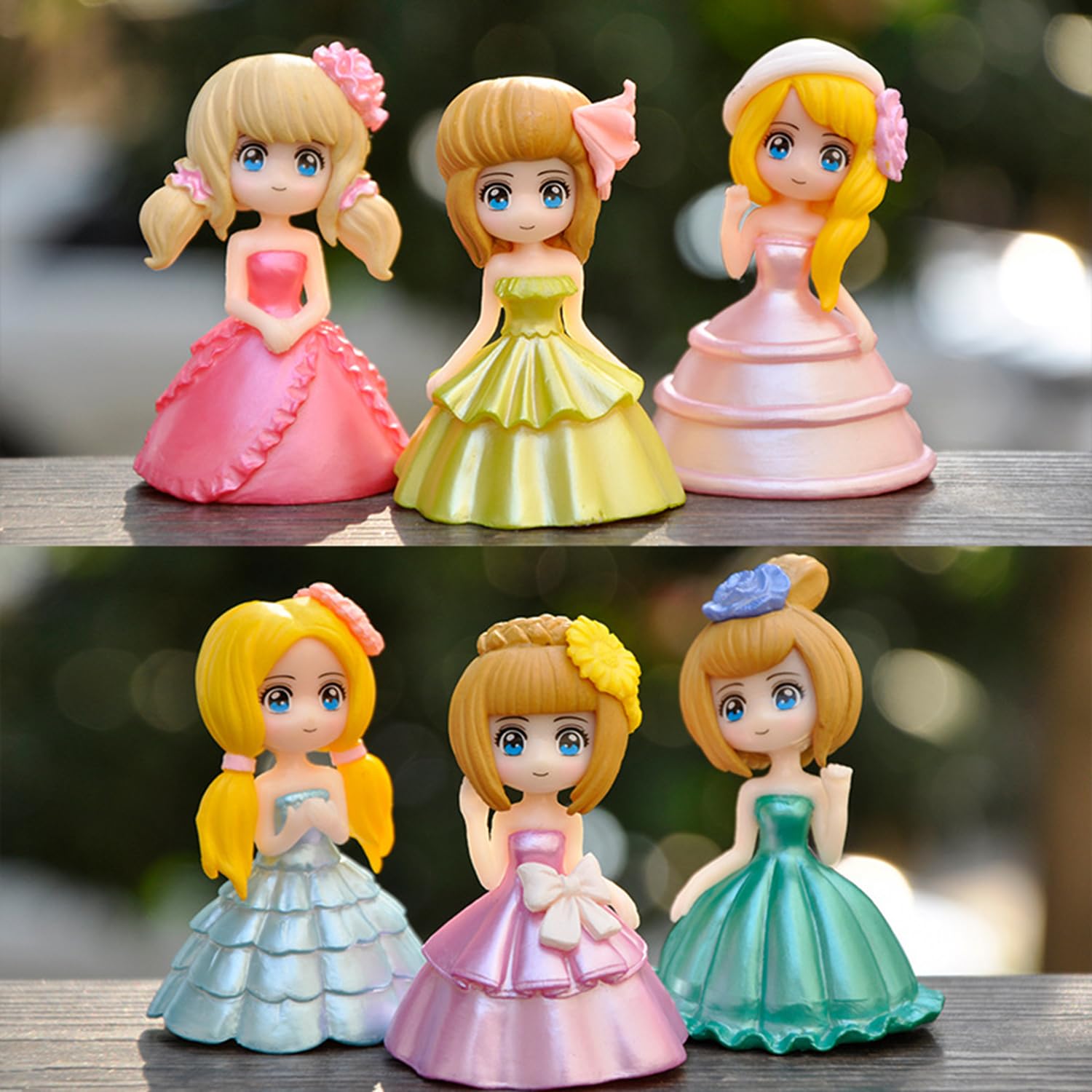 Spiaty Princess Dress Girl Home, Car and Office Decor Figurine (Small, Multi, Set of 6)-image-35
