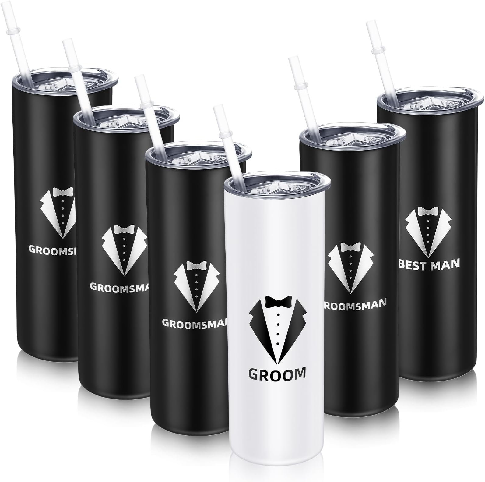 Tanlade Set of 6 Groomsmen Gifts for Wedding Proposal Cups