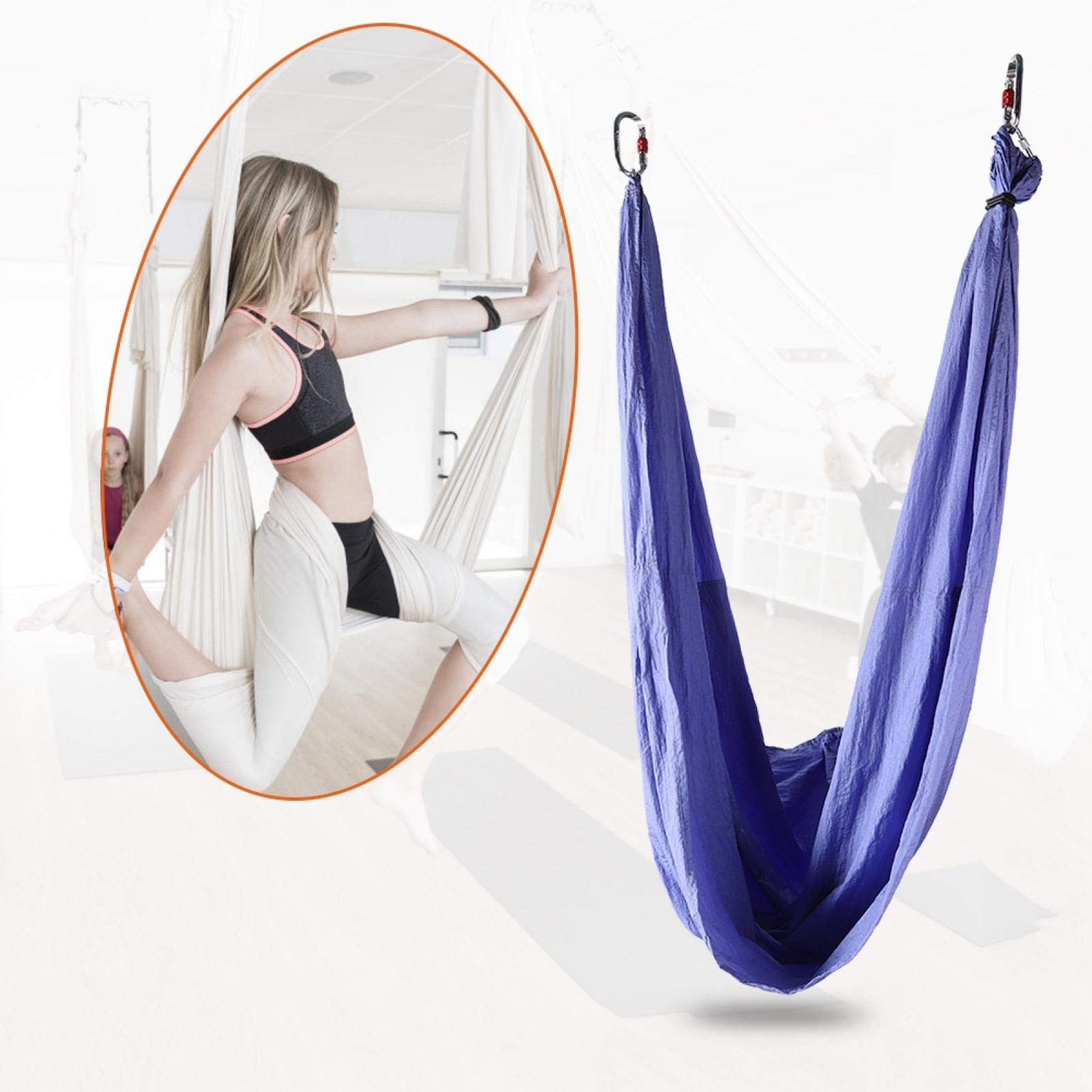 Tessuti in Nylon con Imbracatura per Altalena Aerea Amaca da Yoga Squisita fattura Traspirante antigravity tessuto per la Forma del Corpo(Elegant Paski