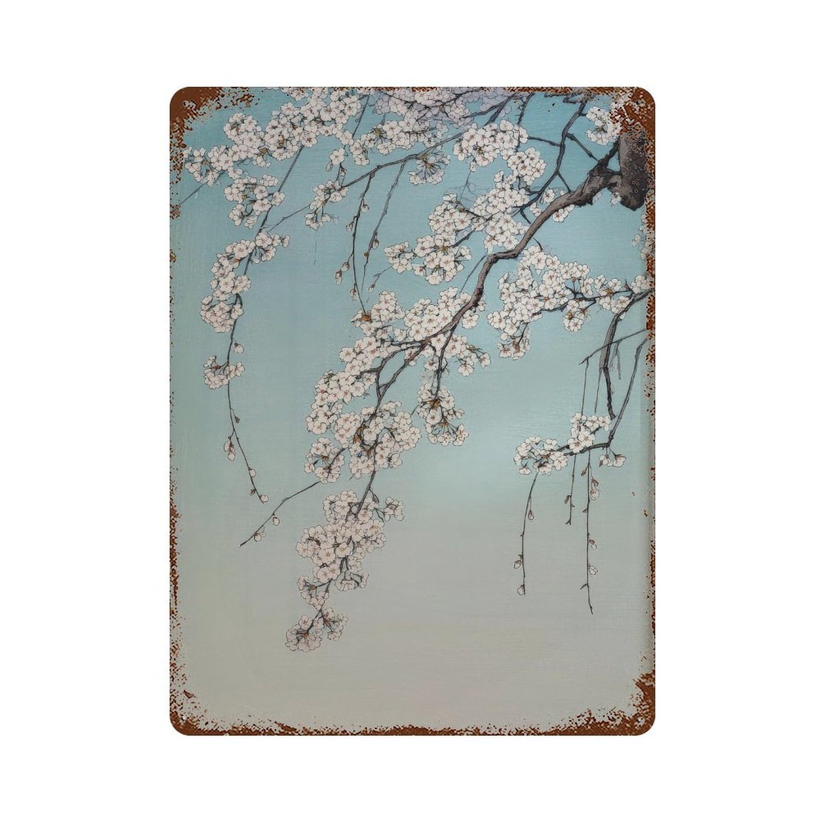 xiaoxiaoshen Cherry Blossom. Japanese Ukiyo Wall Decor Art Metal Tin Poster Modern Home Decor Art Home Bar Shop Decorations Vintage Sign 40x30cm