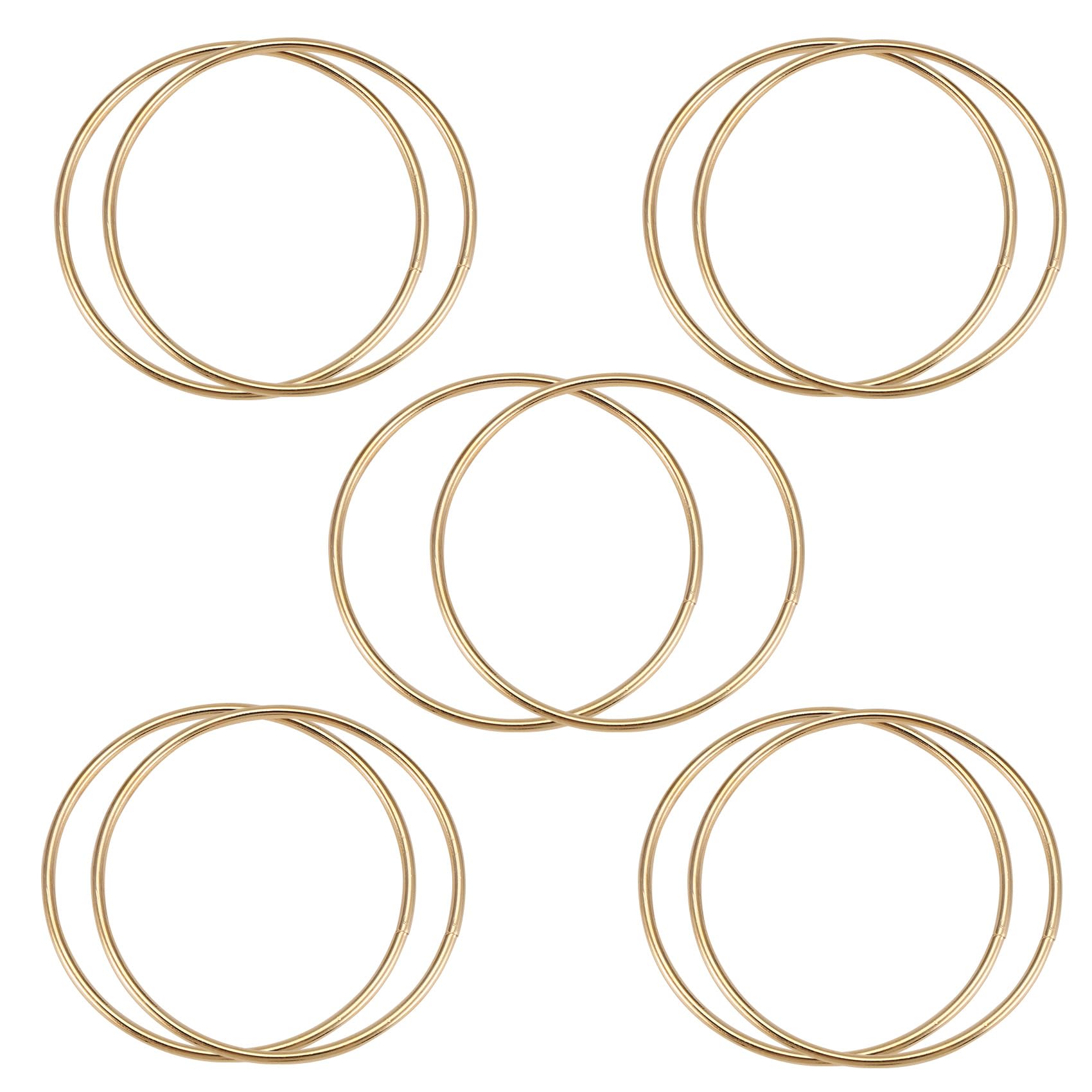 detee 10 Pack 3 Inch Gold Dream Catcher Metal Rings Hoops Macrame Ring for Dreamcatchers and Crafts