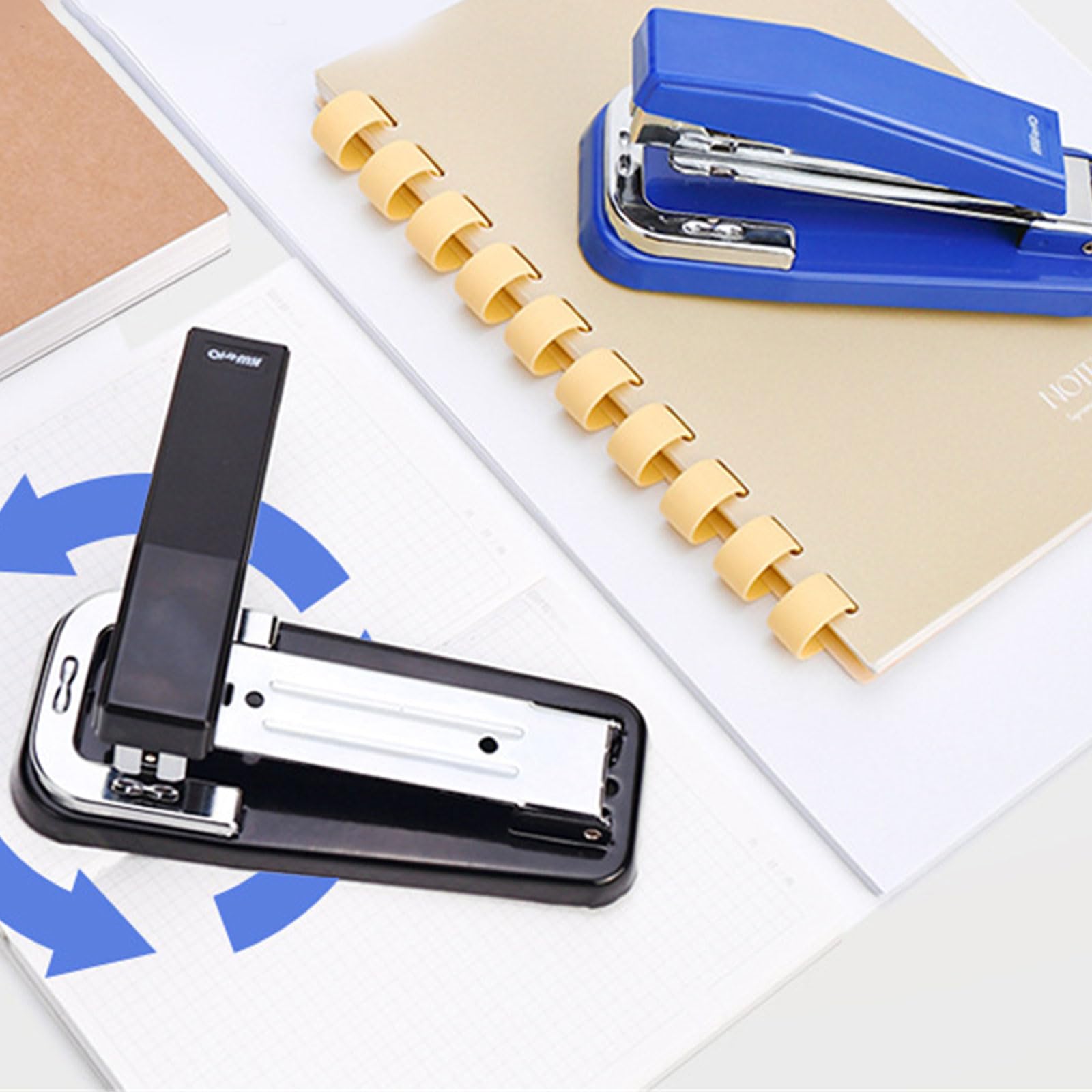 RGYBAO 360 Degree Rotatable Stapler 25 Sheets Capacity Heavy Duty Stapler Labor-Saving Stapler for Booklet Brochures Newspapers