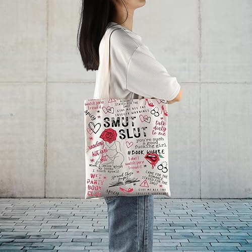 Miniatura 6 de Smutty Book Lover - Funda protectora de libros con cremallera y protector de libro (Smut Slut Tote)