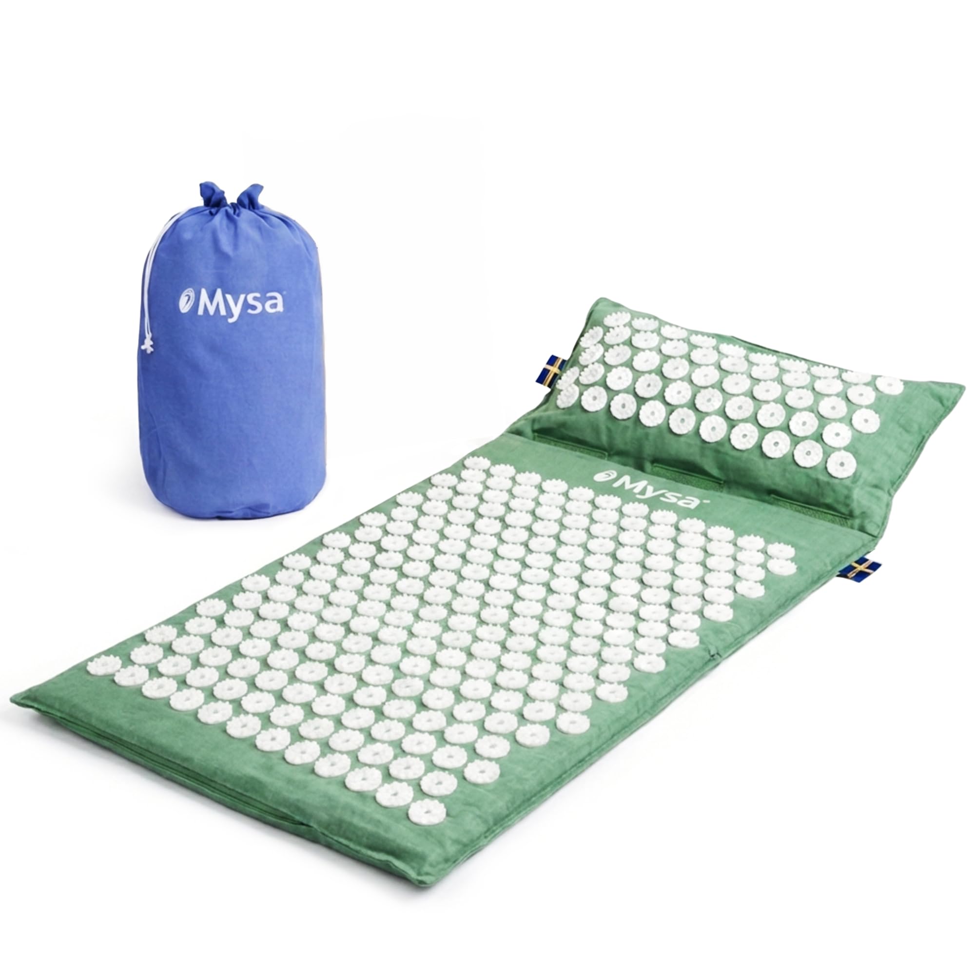 Thermo MYSA Duo - Tapis d'acupression Original avec Coussin Thermique – Relaxation Dos et Nuque, Fleurs à 33 Points de précision, Bien-être Total, Design suédois