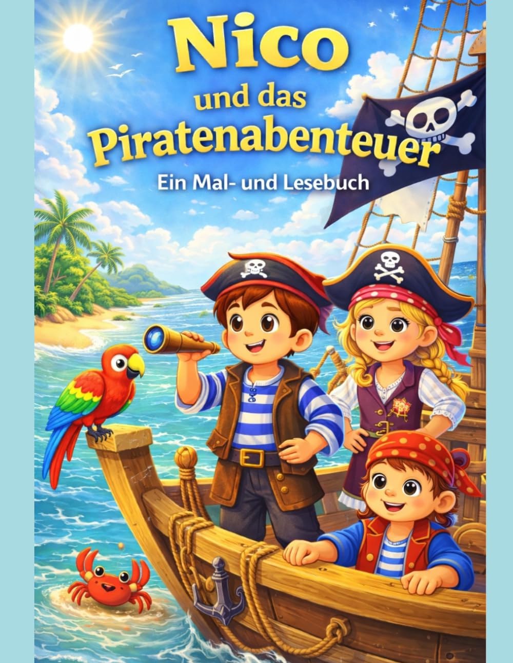 Nico und das Piratenabenteuer: Ein Mal- und Lesebuch für Kinder (Nicos Abenteuer)