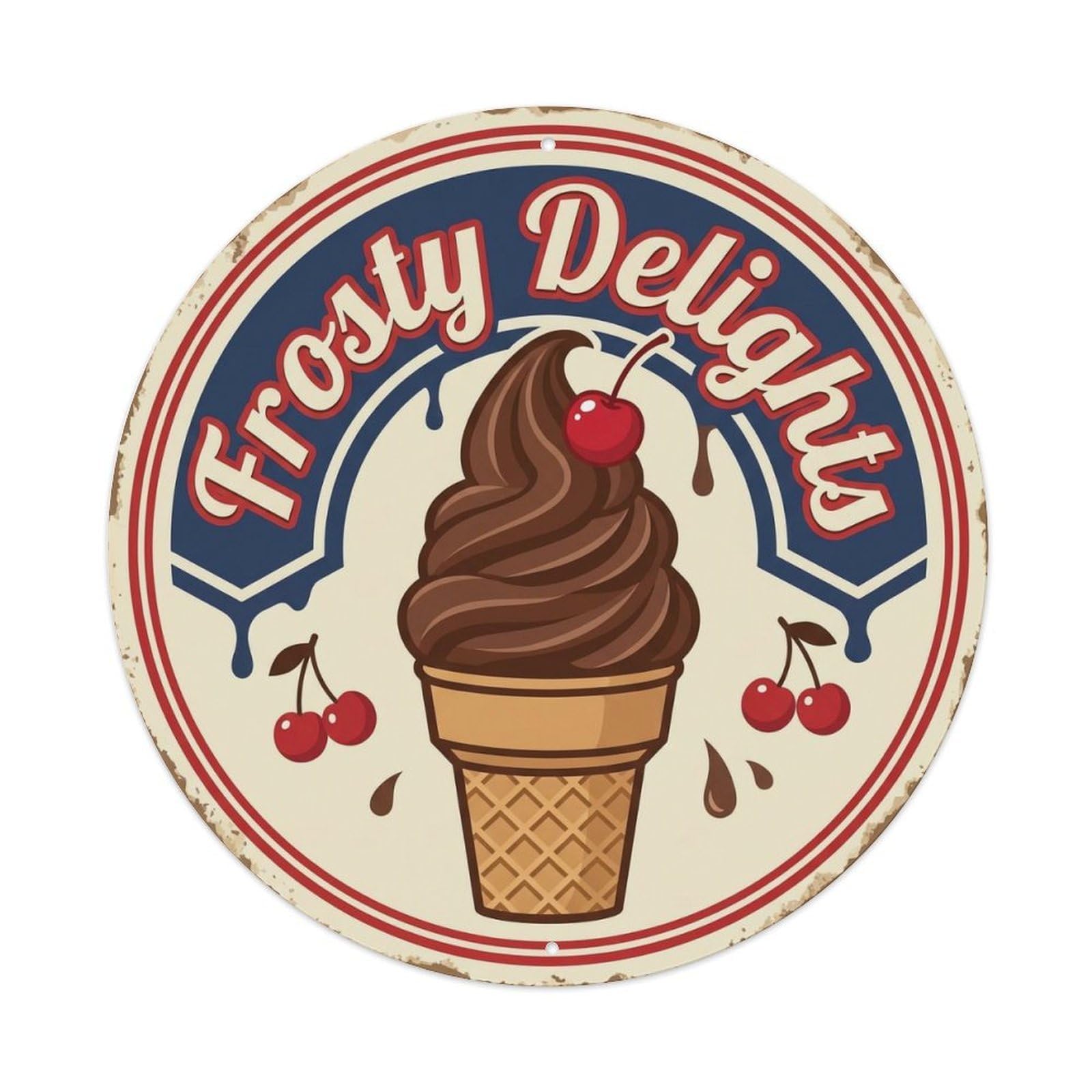Frosty Delights Diner Decor Metal Tin Sign