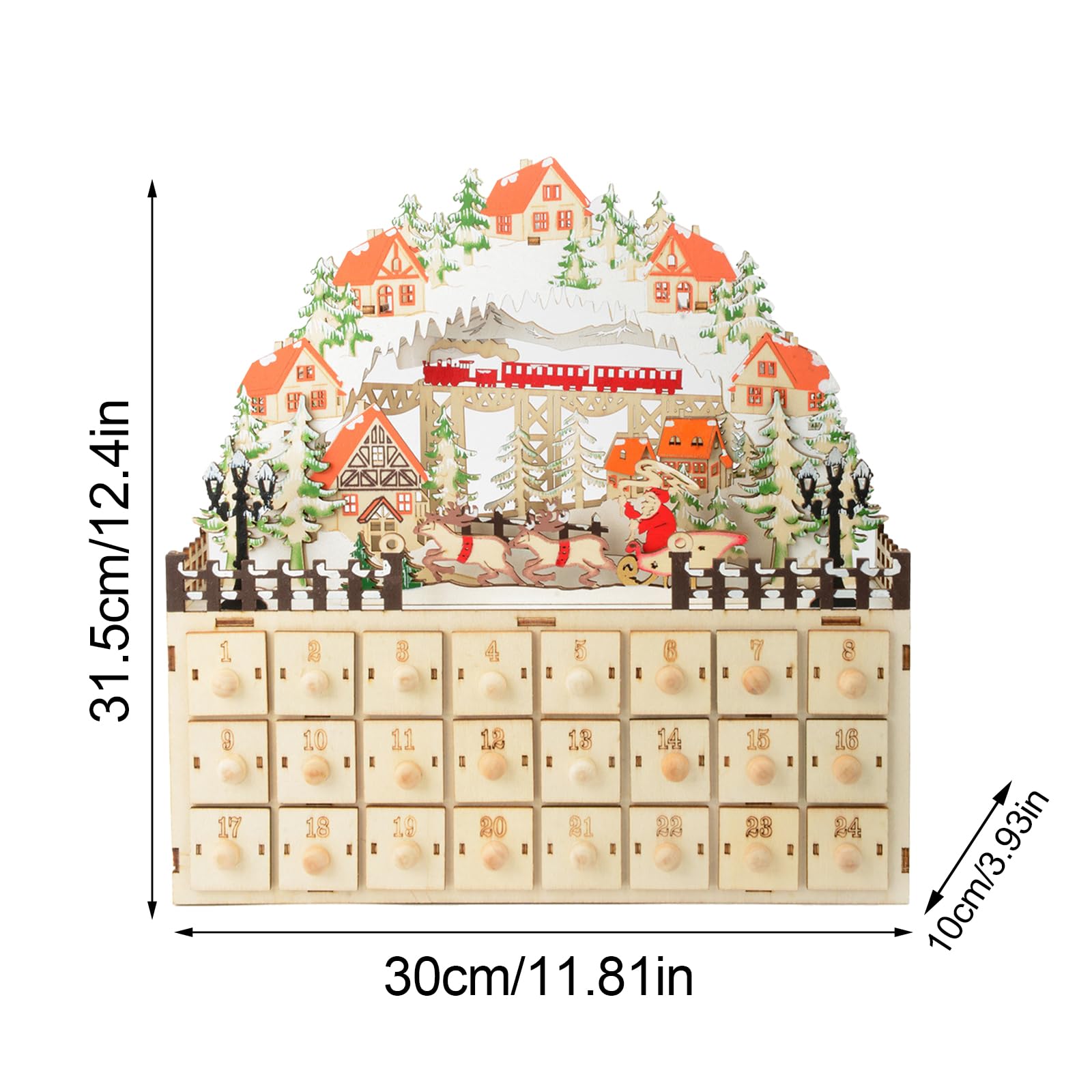 Calendario de Adviento de gnomo de Navidad 2024, decoración de Navidad, suministros de fiesta, calendario, gabinete, 24 armarios pequeños, decoración de Navidad