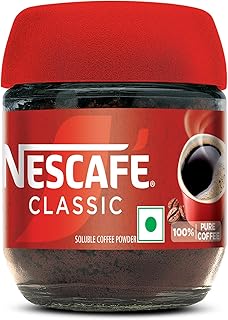 NESCAFE Classic Instant Coffee Powder | Great start to your morning | 100% Pure Coffee | 24g Jar