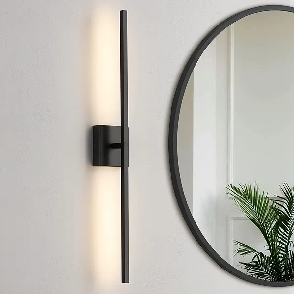 CCYCOL Black Bathroom Light Fixture 360° Rotatable Black Vanity Lights for Bathroom LED Dimmable 30 inch Modern Wall Sconce with 3500K Warm Light Bathrooms Sconce Over Mirror