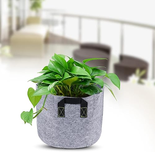 Miniatura 2 de Fydun Bolsa de cultivo de plantas con asas telas no tejidas Flores vegetales Bolsa de plantación Maceta GrayBlack (Bolsa de plantación de belleza