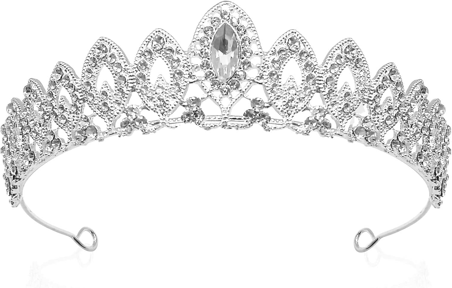 BLMHTWO Silver Tiaras for Women Crystal Wedding Tiara