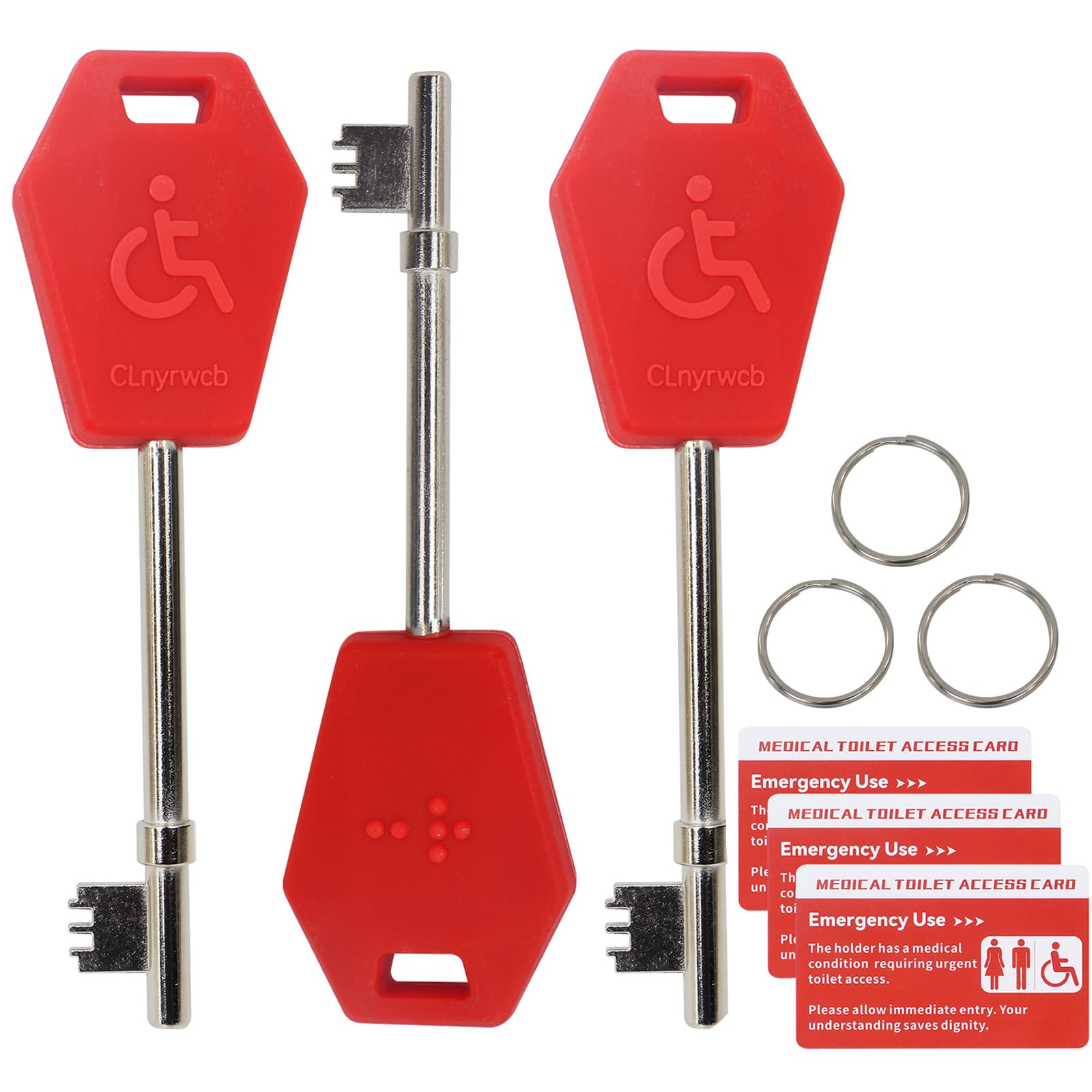 Disabled Toilet Key Universal 4pc - Works with Radar & NKS Locks