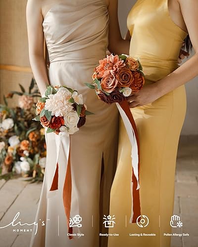 Miniatura 156 de Ling's moment - Juego de flores artificiales para manualidades, ramos de boda, centros de mesa, arreglos de novia, fiestas y decoración del hogar