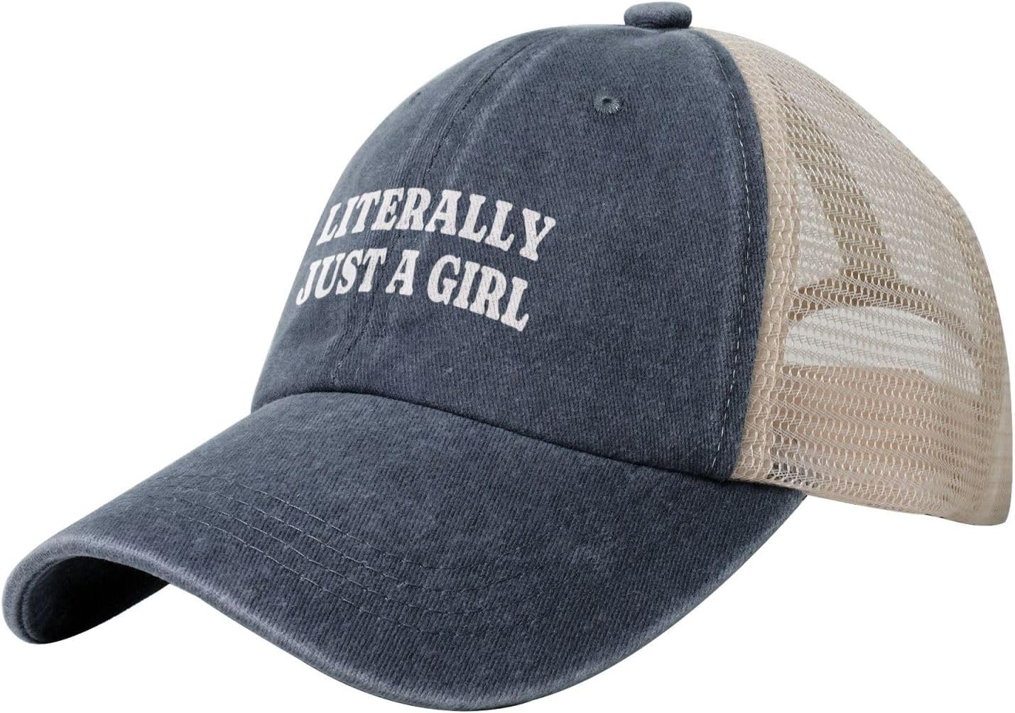Literally Just A Girl Trucker Hat Mesh Cap Vintage Funny Adjustable Baseball Caps