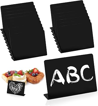 50 PCS L-Shaped Mini Chalkboard Signs, Mini Blackboard for Food