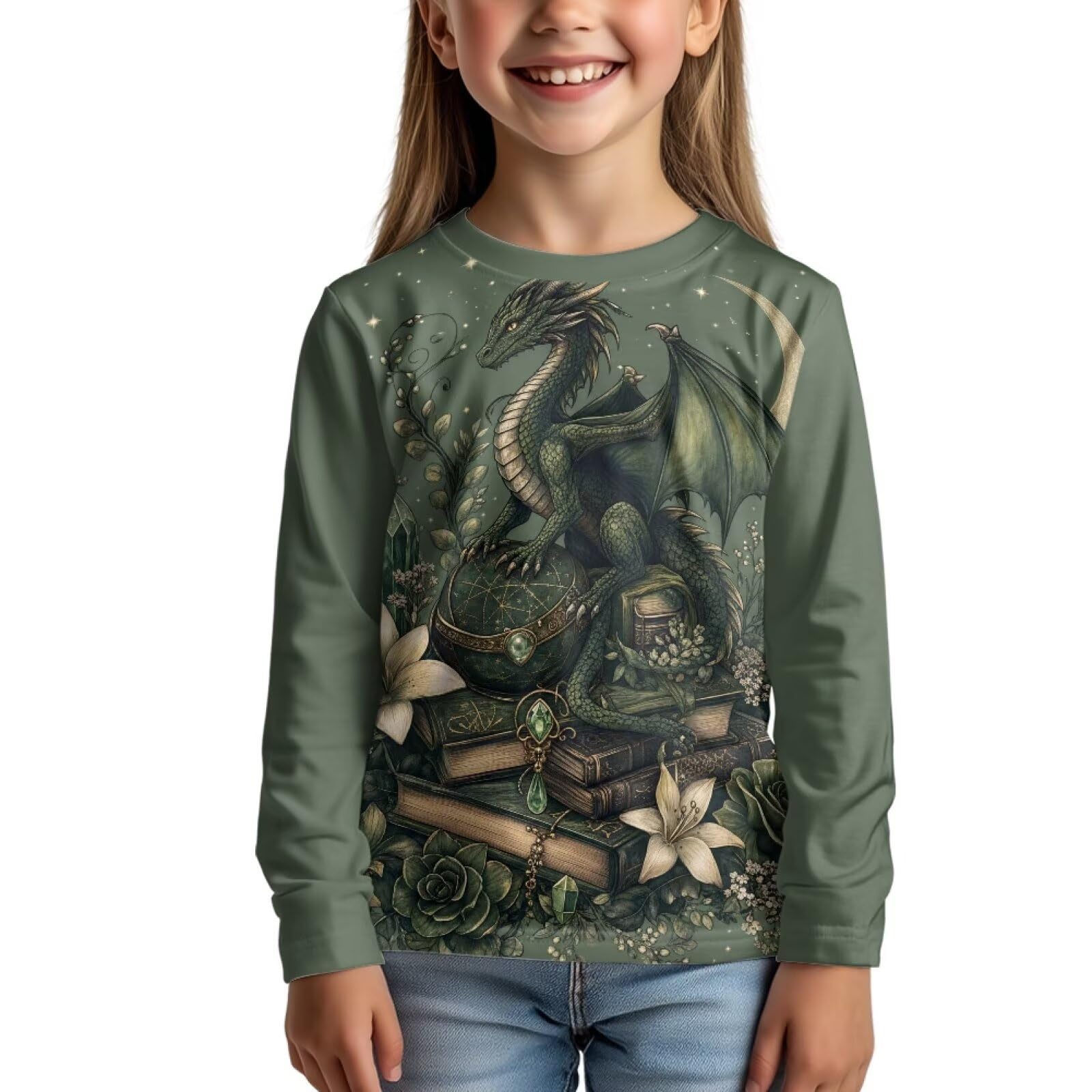 Uourmeti Girls Graphic Tees Long Sleeve T Shirts for Teens