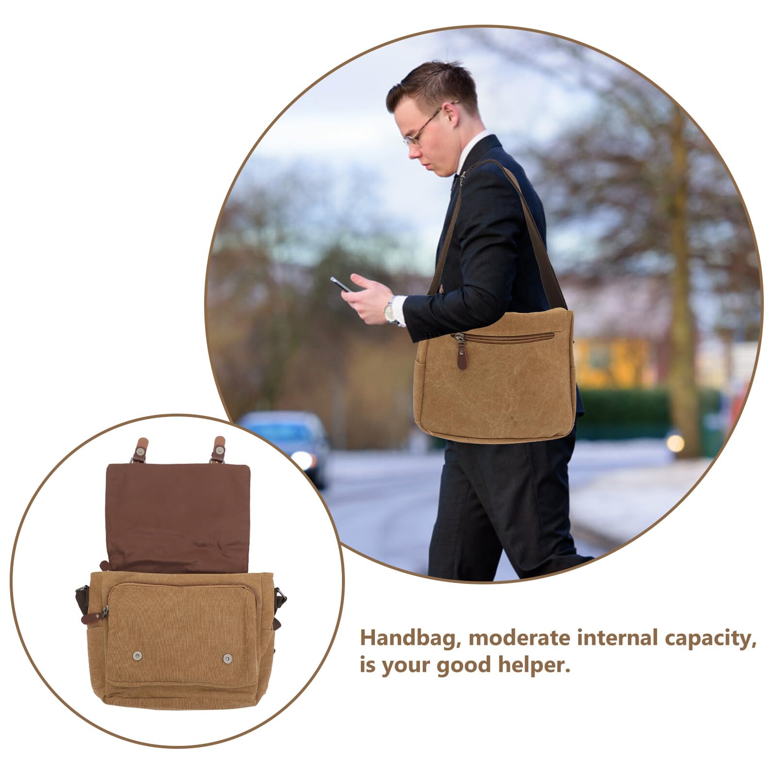 Didiseaon Bolso Bandolera para Hombre y Mujer Bolso Cruzado de Lona Casual Compacto y Ligero para Escuela y Uso Diario Resistente y Versátil