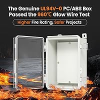 Vista 2 de QILIPSU UL94-V0 Caja eléctrica al aire libre 8.3"x6.3"x3.9" Caja de conexiones impermeable resistente a la intemperie PC/ABS aleación de plástico