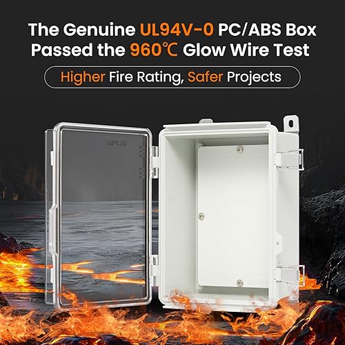 Miniatura 2 de QILIPSU UL94-V0 Caja eléctrica al aire libre 8.3"x6.3"x3.9" Caja de conexiones impermeable resistente a la intemperie PCABS aleación de plástico