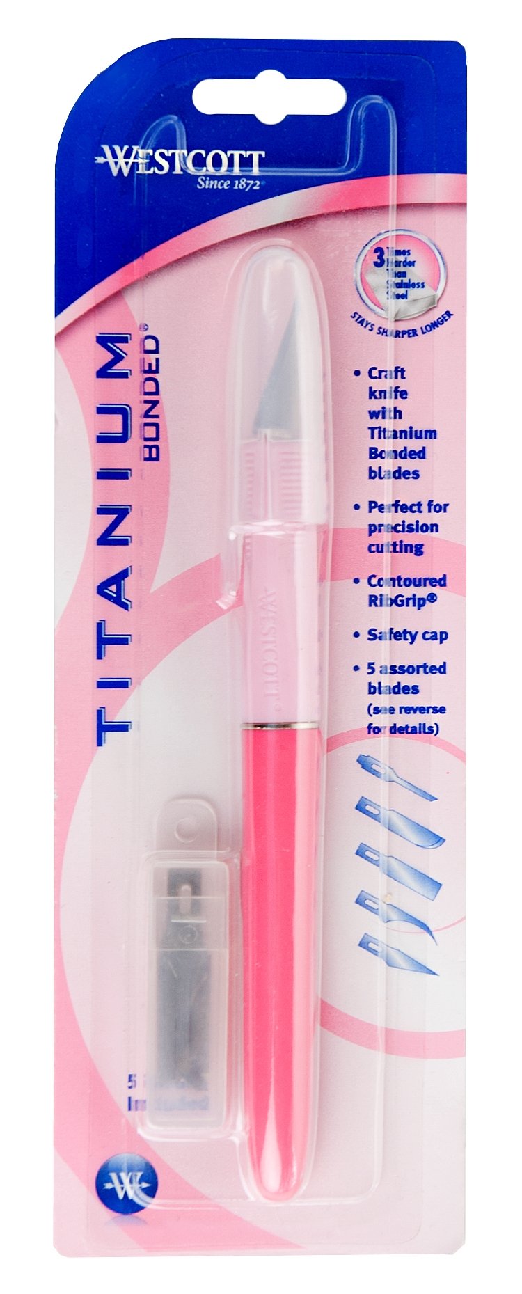 Westcott Pink Craft Hobby Knife With 5 Different Blades