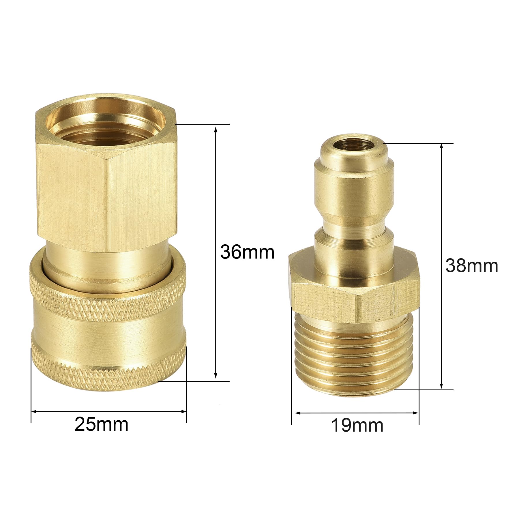 4 Pièces 3/4" GHT Filetage En Laiton Mâle Et Femelle Tuyau D'arrosage