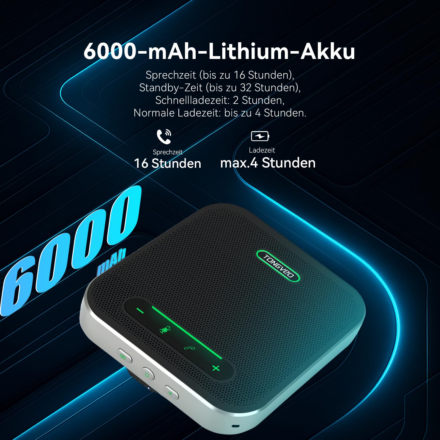 Bluetooth Konferenzlautspreche mit Mikrofon Set, 2pcs lautspreche mit Dongle, Drahtlose Erweiterungstechnologie, 12m Entfernung mit bis zu 20 Personen, für Große mittlere und kleine Besprechungen