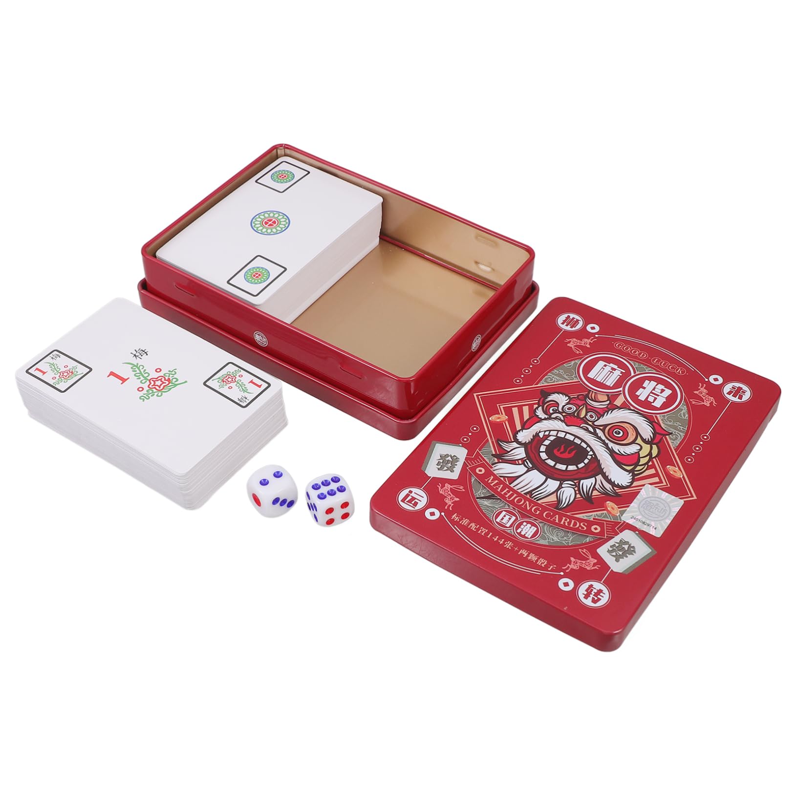 ifundom 5sätze Mahjong-Karten Tragbare Mahjong-Spielkarten Für Reisen Und Partys Geräuschloses Kartenspiel Mit Würfeln Für Familienunterhaltung Und Spaß Für Gesellige Abende