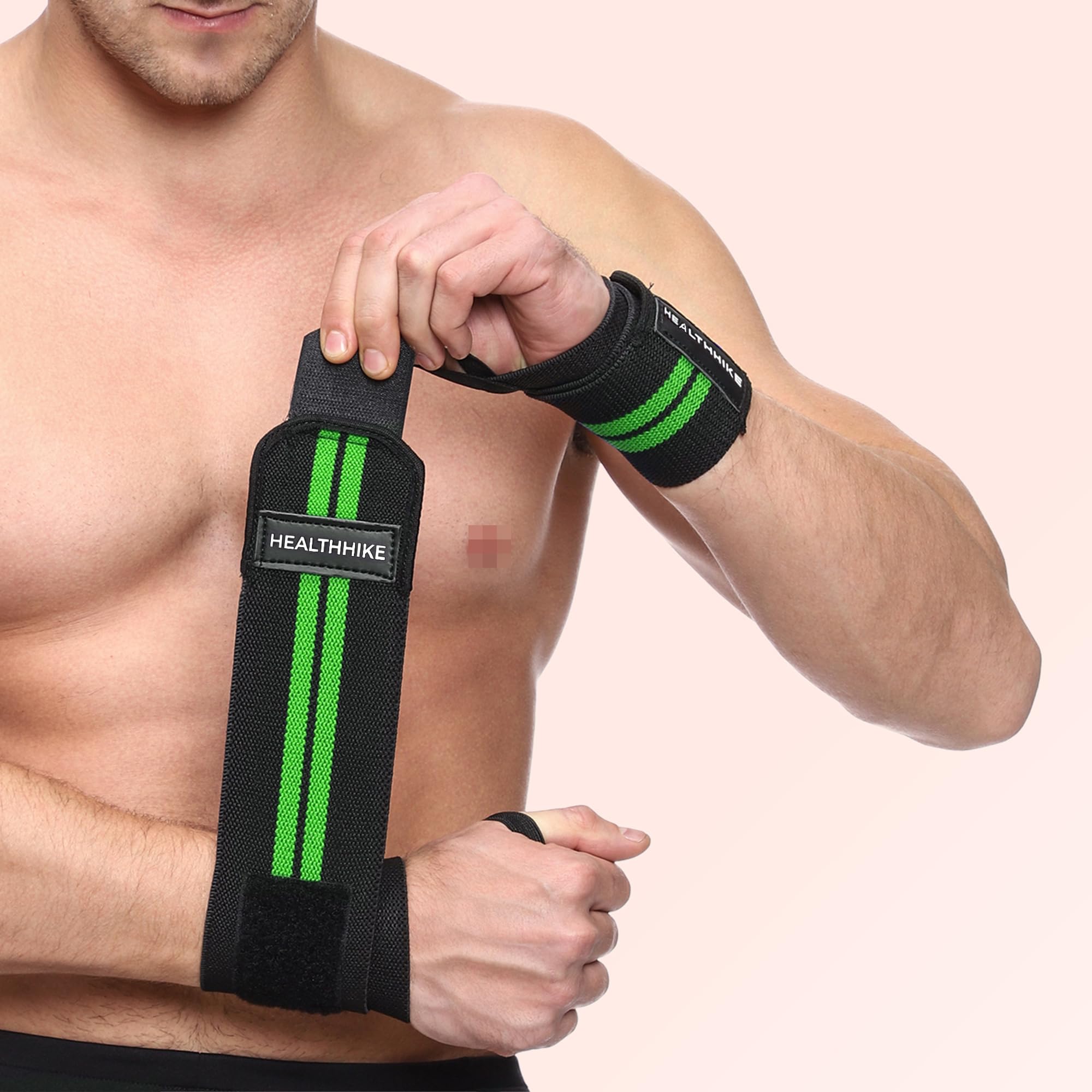 HealthHike Wrist Supporter For Gym With Adjustable Strap & Thumb Loop|Cotton Wrist Support|Wrist Band For Men Gym Workout Injury Protection For Men & Women (Green & Black) - One Size (B09HPZB856) Amazon Price History, Amazon Price Tracker