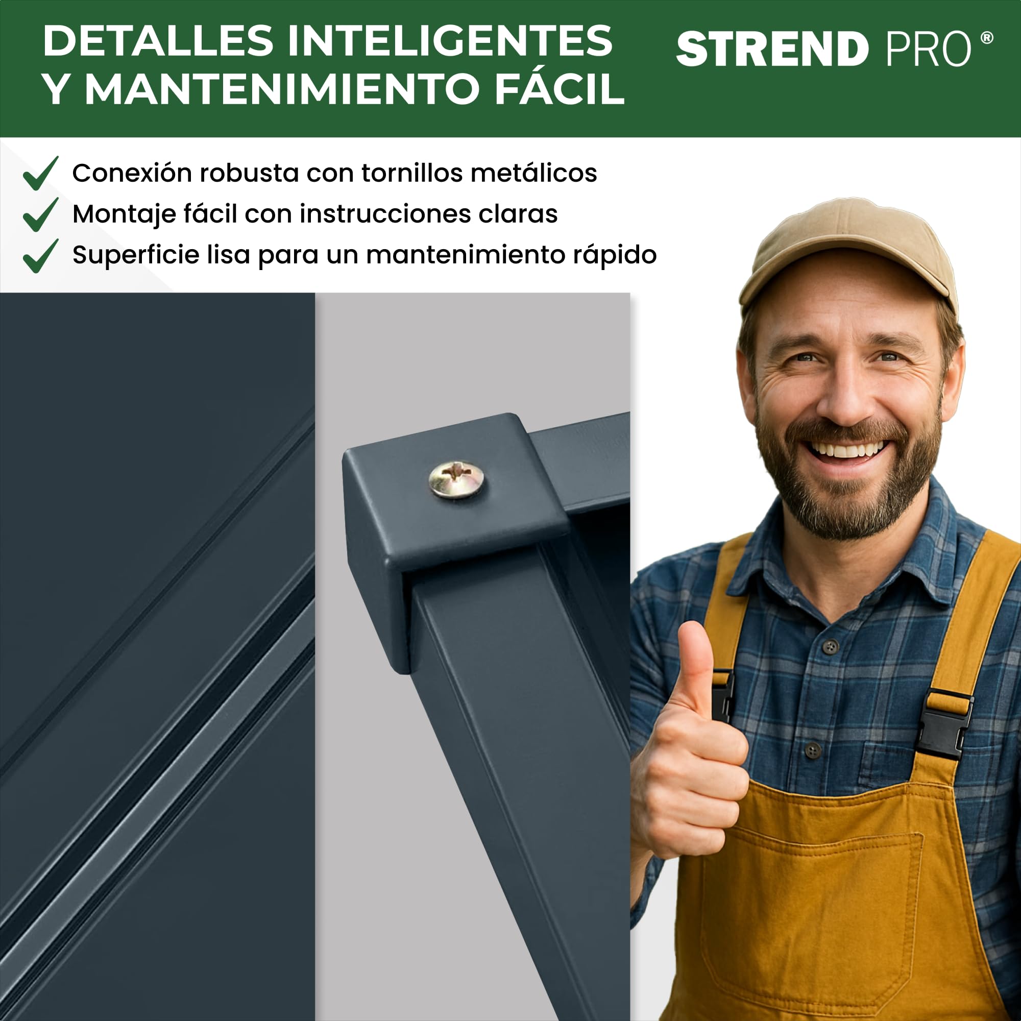 STREND PRO Garaje para Robot Cortacésped De Metal Antracita 86x88x60 cm | Resistente A La Intemperie | Anti-UV | Cobertizo | Carport | Techo Protector | Cubierta para Robot Cortacésped