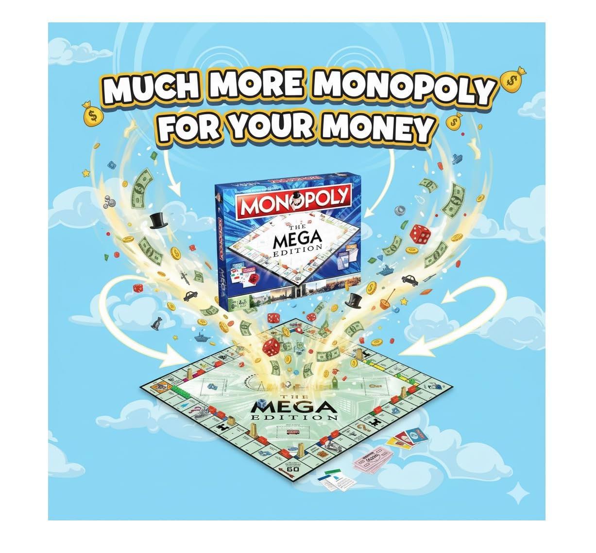 Winning Moves Monopoly Mega Edition Board Game for 2-6 Players