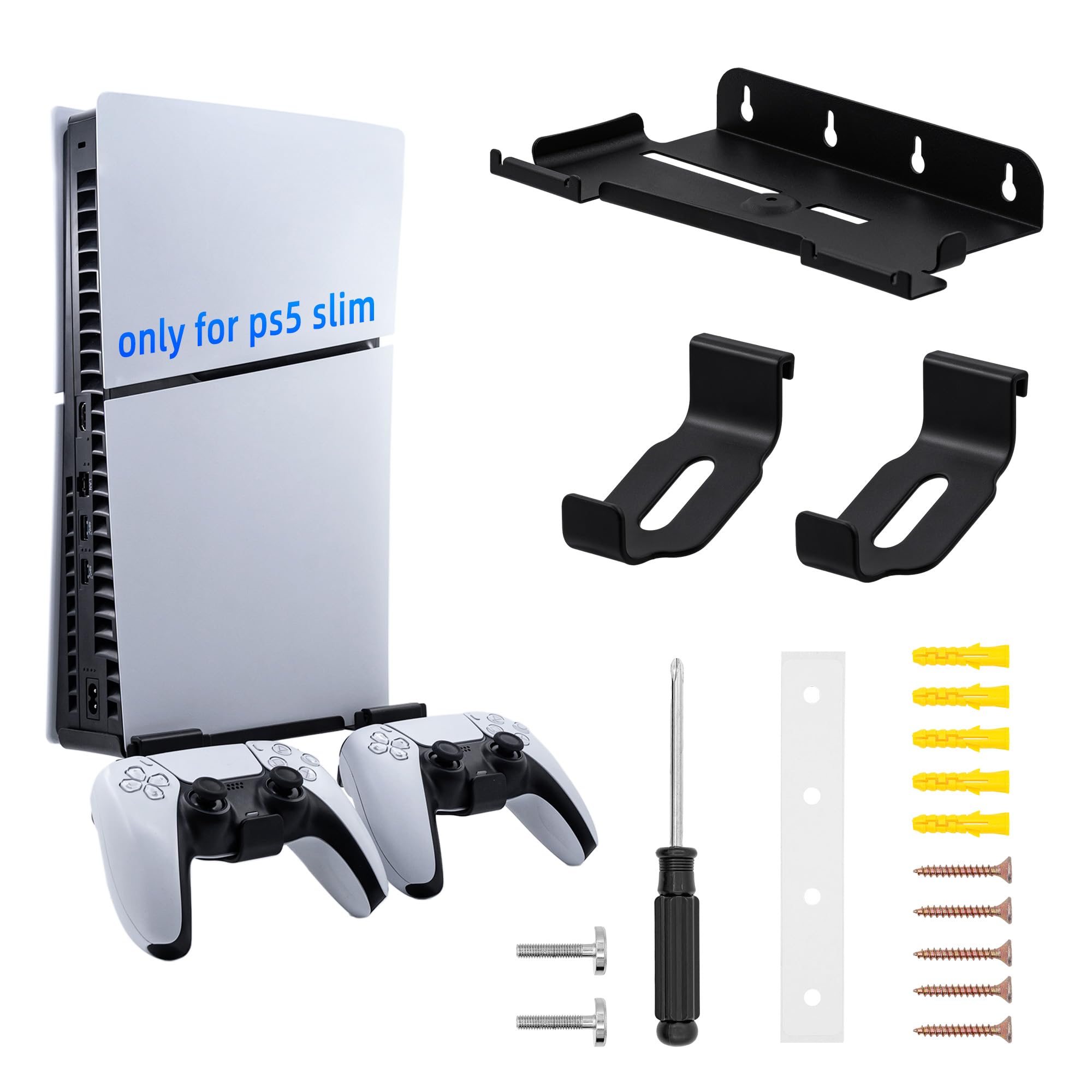 Mcbazel Wall Mount Kit for PS5 Slim Disc and Digital Edition Only, Wall Mount Stand with Controller Holder, Wall Mount Vertical Stand for PS5 Slim Console - Black (Only for ps5 Slim) (B0CYLTMJ33) Amazon Price History, Amazon Price Tracker