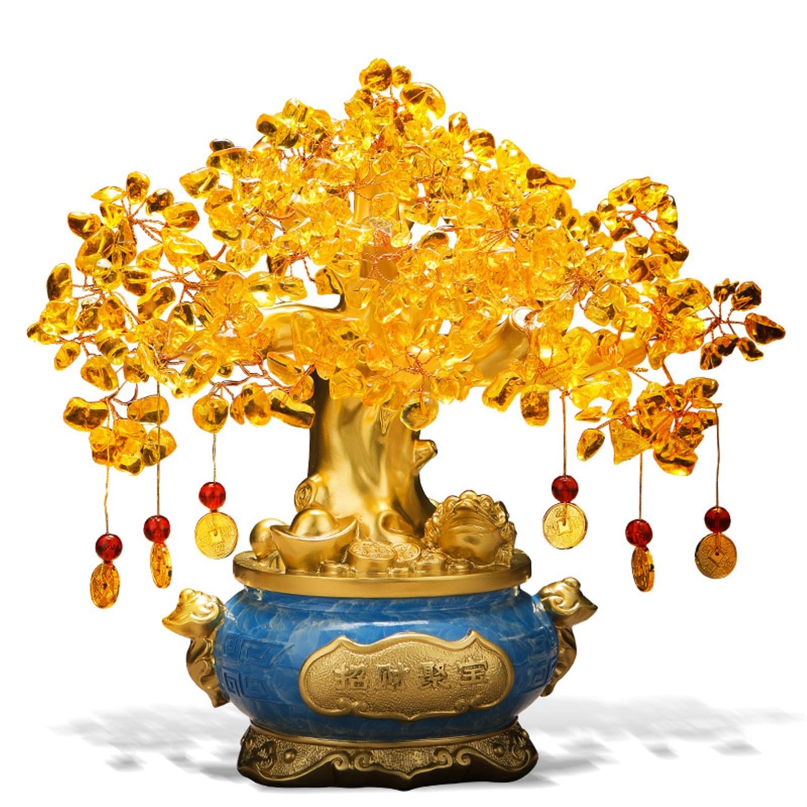 Money Tree Natural Citrine Gemstone Crystal Bonsai Tree of Life Large Feng Shui Money Chakra for Wealth/Fortune and Luck Crystal Tree(Large)
