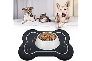 Your Good Helper: Dog Bowl Mat with Bone Shape, Absorbent Non-Slip Pet...